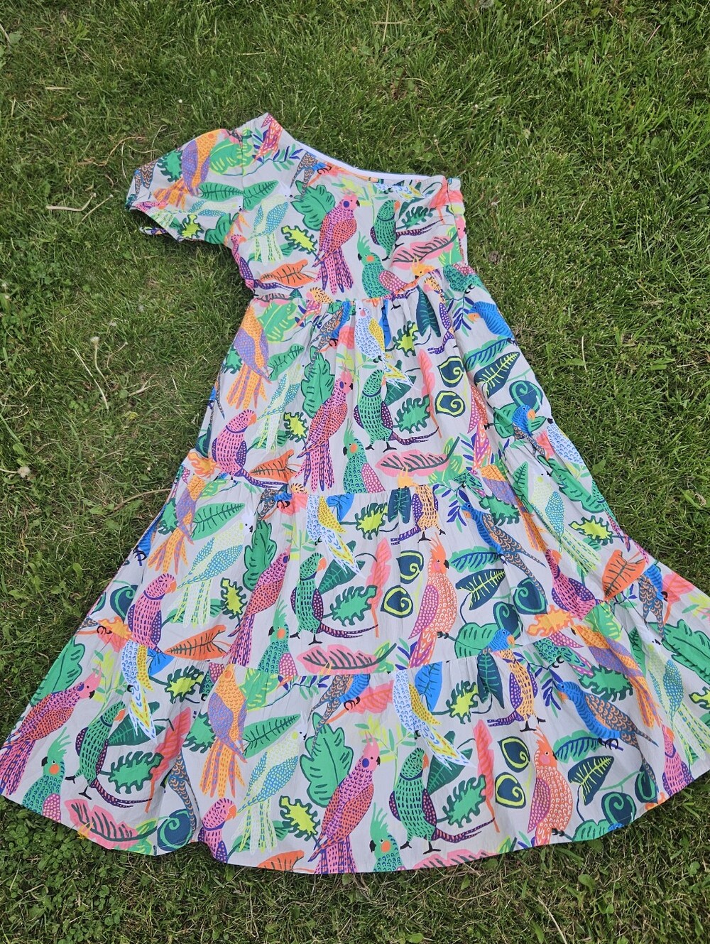 Tropical NEON Asymmetrical Dress, Size Medium, PRISTINE! Low/Rude Offers = BLOCK
